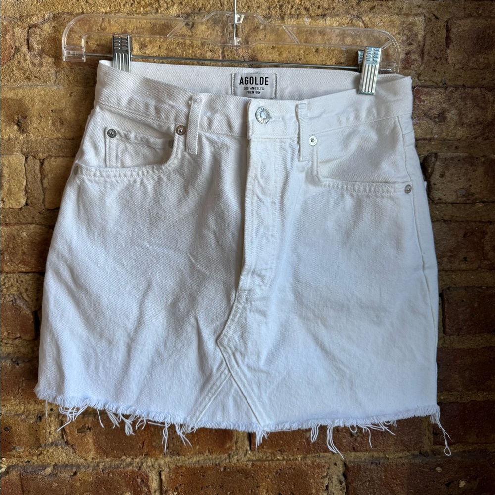 Agolde Premium White Denim Skirt
